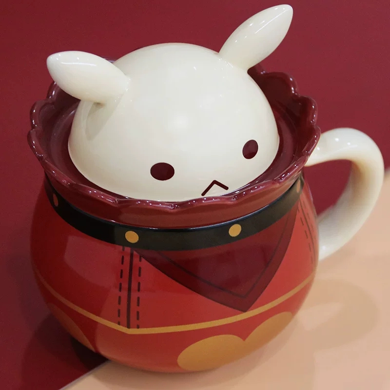 Anime Merchandise Mugs - สินค้าลิขสิทธิ์แท้ Genshin Impact ชุดถ้วยชาและจานรอง ของขวัญคอสเพลย์อนิเมะ แก้วน้ำ